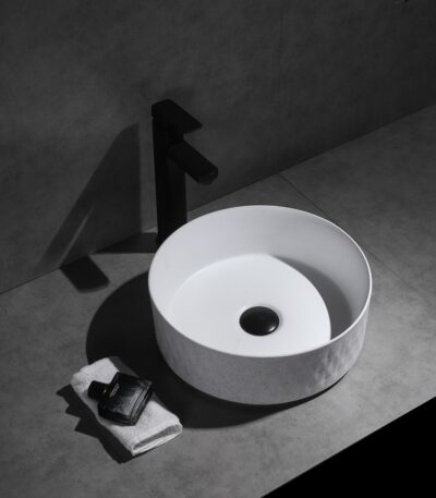 365x365x120mm Textured Exterior & Matte White Interior Above Counter Basin