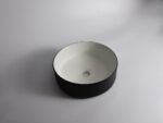 360x360x125mm Black Textured Exterior & Matte White Interior Above Counter Basin