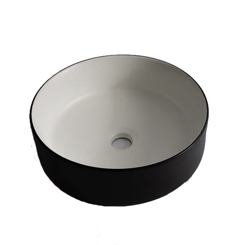 360x360x125mm Black Textured Exterior & Matte White Interior Above Counter Basin 1 360x360x125mm Black Textured Exterior & Matte White Interior Above Counter Basin