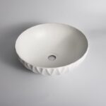 395x395x120mm Textured Exterior & Matte White Interior Above Counter Basin