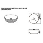 395x395x120mm Black Textured Exterior & Matte White Interior Above Counter Basin