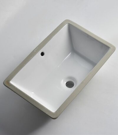 530*340*180mm Gloss White Under Counter Basin(32mm Overflow)