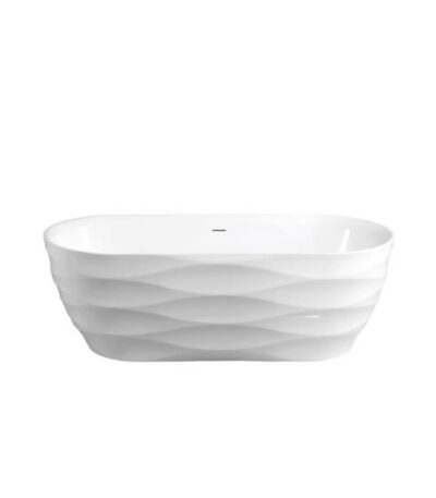 1700*750*580mm White Acrylic Freestanding Oval With 3D Bathtub