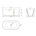 1700*760*560mm White SETA Stone Free Standing Bathtub