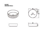 365x365x120mm Matte Black Above Counter Basin
