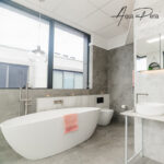 Brushed Nickel Freestanding Tap with Handheld Shower