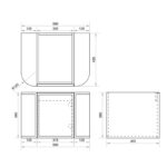 590*455*390mm Elva Natural Oak Wall Hung Cabinet