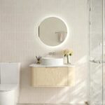 890*455*390mm Elva Natural Oak Wall Hung Cabinet