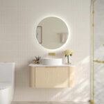 890*455*390mm Elva Natural Oak Wall Hung Cabinet