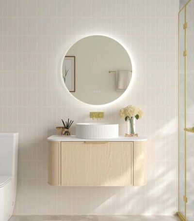 890*455*390mm Elva Natural Oak Wall Hung Cabinet