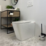 ENOX99 600*455*410mm Gloss White Rimless Flushing Wall Faced Floor Pan