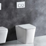 ENOX99 600*455*410mm Gloss White Rimless Flushing Wall Faced Floor Pan
