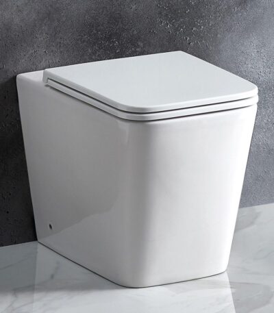 ENOX99 600*455*410mm Gloss White Rimless Flushing Wall Faced Floor Pan
