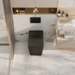 ENOX99 600*455*410mm Matt Black Rimless Flushing Wall Faced Floor Pan