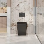ENOX99 600*455*410mm Matt Black Rimless Flushing Wall Faced Floor Pan