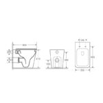 ENOX99 600*455*410mm Matt Black Rimless Flushing Wall Faced Floor Pan