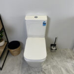 ENOX 605*340*810mm Gloss White Rimless Flushing Back to Wall Two-piece Toilet Suite