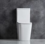 ENOX 605*340*810mm Gloss White Rimless Flushing Back to Wall Two-piece Toilet Suite