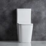 ENOX 605*340*810mm Gloss White Rimless Flushing Back to Wall Two-piece Toilet Suite
