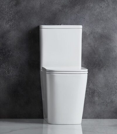 ENOX 605*340*810mm Gloss White Rimless Flushing Back to Wall Two-piece Toilet Suite