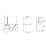 ENOX 605*340*810mm Gloss White Rimless Flushing Back to Wall Two-piece Toilet Suite