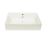 605*420*150mm Gloss White Wall Hung Basin(32mm Overflow+1 Tap Hole)