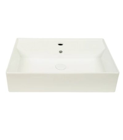 605*420*150mm Gloss White Wall Hung Basin(32mm Overflow+1 Tap Hole)