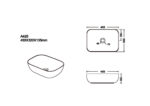 455*320*135mm Matte Black with Carrara Design Above Counter Basin