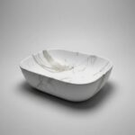460*330*130mm Matte White with Carrara Design Above Counter Basin(32mm Nonoverflow)