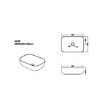 460*330*130mm Matte White with Carrara Design Above Counter Basin(32mm Nonoverflow)