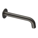 LUCID PIN Series 180mm Round Gun Metal Grey Bathtub/Basin Wall Spout(60mm Flat Back Plate)