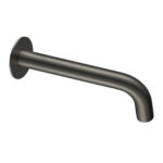 LUCID PIN Series 180mm Round Gun Metal Grey Bathtub/Basin Wall Spout(60mm Flat Back Plate)
