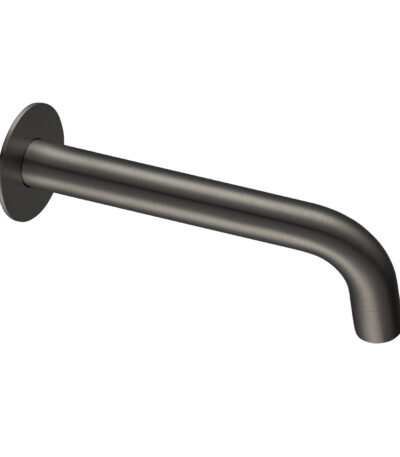 LUCID PIN Series 180mm Round Gun Metal Grey Bathtub/Basin Wall Spout(60mm Flat Back Plate)