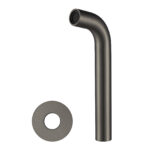 LUCID PIN Series 180mm Round Gun Metal Grey Bathtub/Basin Wall Spout(60mm Flat Back Plate)