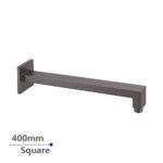 400mm Gun Metal Grey Wall Shower Arm