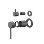 LUCID PIN Series Gunmetal Diverter Mixer Trim Kit With Separate Cover Plate (match CLPD)