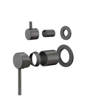 LUCID PIN Series Gunmetal Diverter Mixer Trim Kit With Separate Cover Plate (match CLPD)