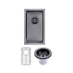 250x450x215mm Gunmetal Stainless Steel PVD Single Bowl Kitchen Sink