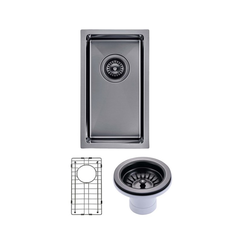 250x450x215mm Gunmetal Stainless Steel PVD Single Bowl Kitchen Sink