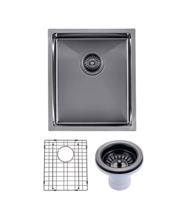 390x450x215mm Gunmetal Stainless Steel PVD Single Bowl Kitchen Sink