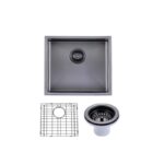 440x440x205mm Gunmetal Stainless Steel PVD Single Bowl Kitchen Sink