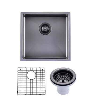 440x440x205mm Gunmetal Stainless Steel PVD Single Bowl Kitchen Sink