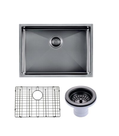 600x450x230mm Gunmetal Stainless Steel PVD Single Bowl Kitchen Sink