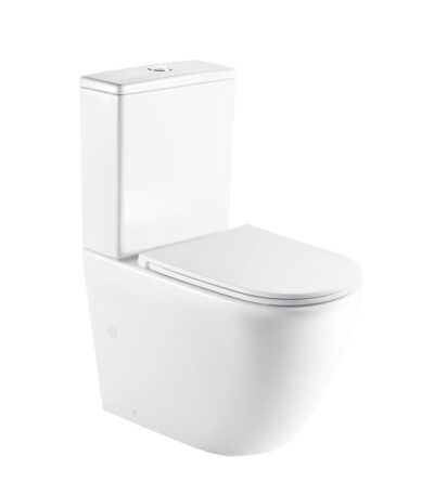 HANI 665*360*845mm Gloss White Rimless Flushing Back to Wall Two-piece Toilet Suite
