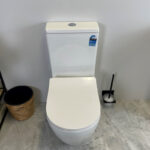 HANI 665*360*845mm Gloss White Rimless Flushing Back to Wall Two-piece Toilet Suite