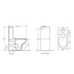 HANI 665*360*845mm Gloss White Rimless Flushing Back to Wall Two-piece Toilet Suite