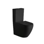 HANI-MB 665*380*845mm Matte Black Rimless Flushing Back to Wall Two-piece Toilet Suite