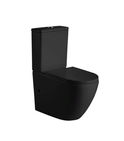 HANI-MB 665*380*845mm Matte Black Rimless Flushing Back to Wall Two-piece Toilet Suite