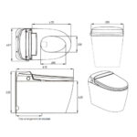 675*395*495mm White Free Arrangement Instant Heating Smart Toilet