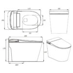 684*390*473mm Matte Grey Instant Heating Jet Siphon Type Flushing Smart Toilet